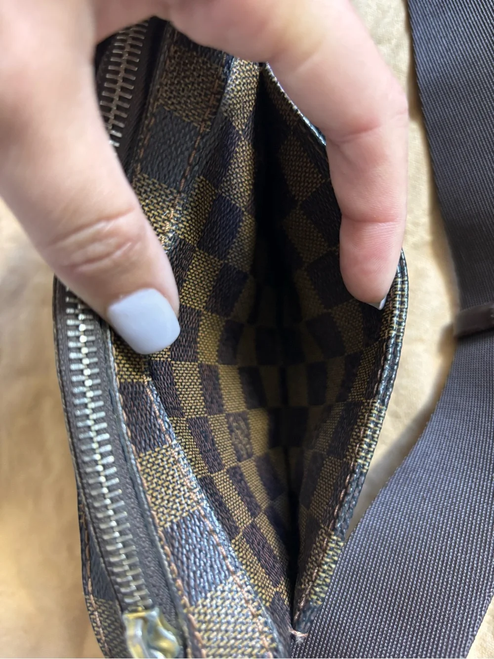 Authentic Louis Vuitton geronimos damier ebene discontinued mini bum bag